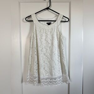 White Lace Sleeveless Top